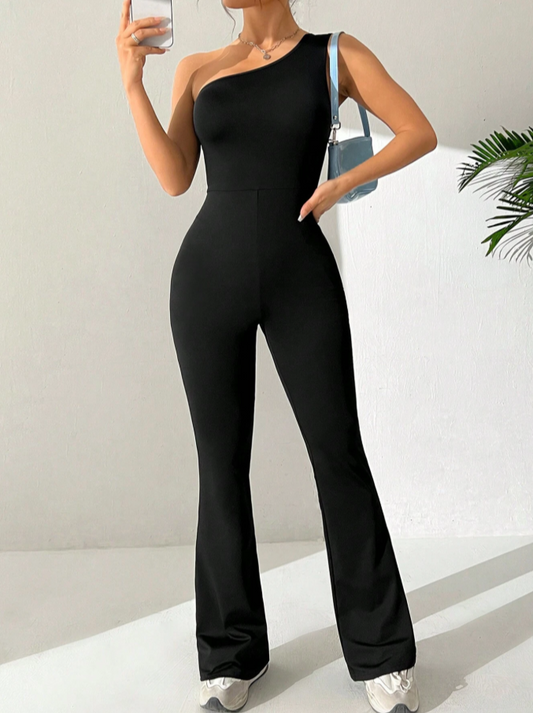 Black One Shoulder Jumpsuit