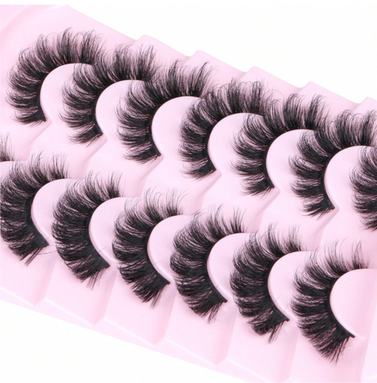 7 Pairs Of Natural Dramatic Fluffy Faux Eyelashes