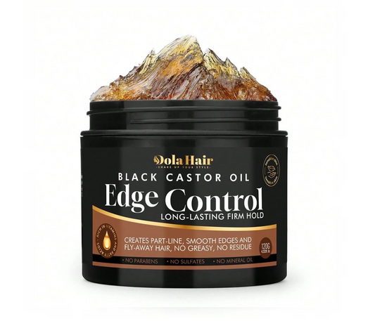 Black Castor Oil Edge Control Gel, Extra Hold For Thick Edges