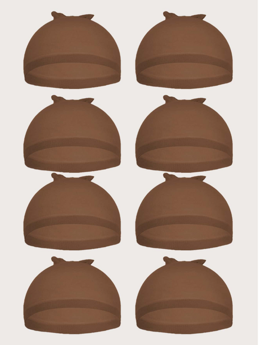 Brown 8pcs Wig Cap Set