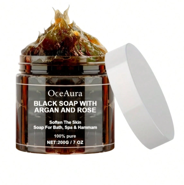 Rose Oil Shower Cleansing Black Soap