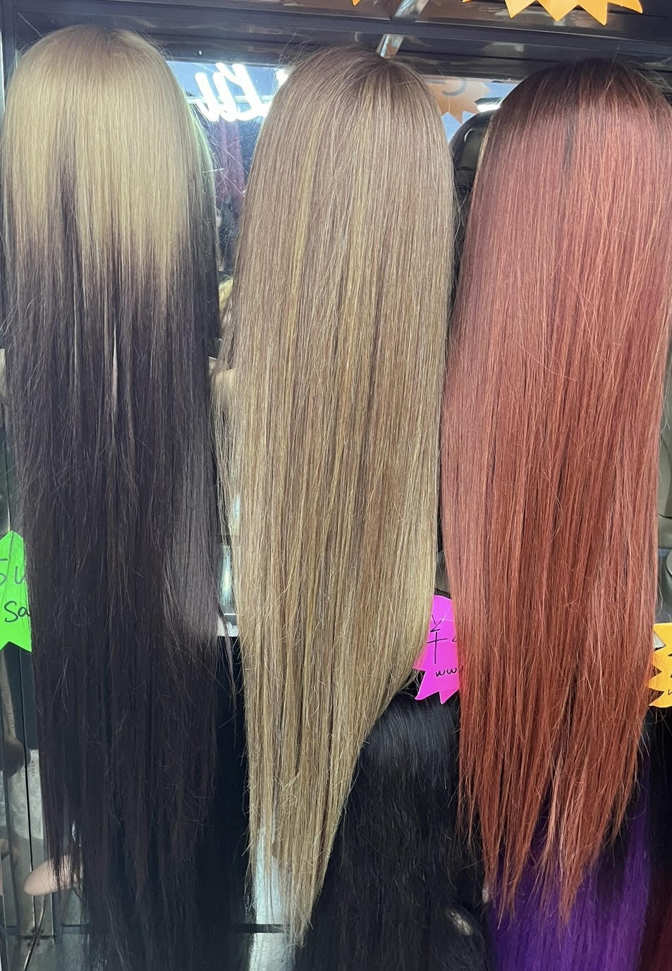 Adorable Reddish Human Hair Blend Straight Wig