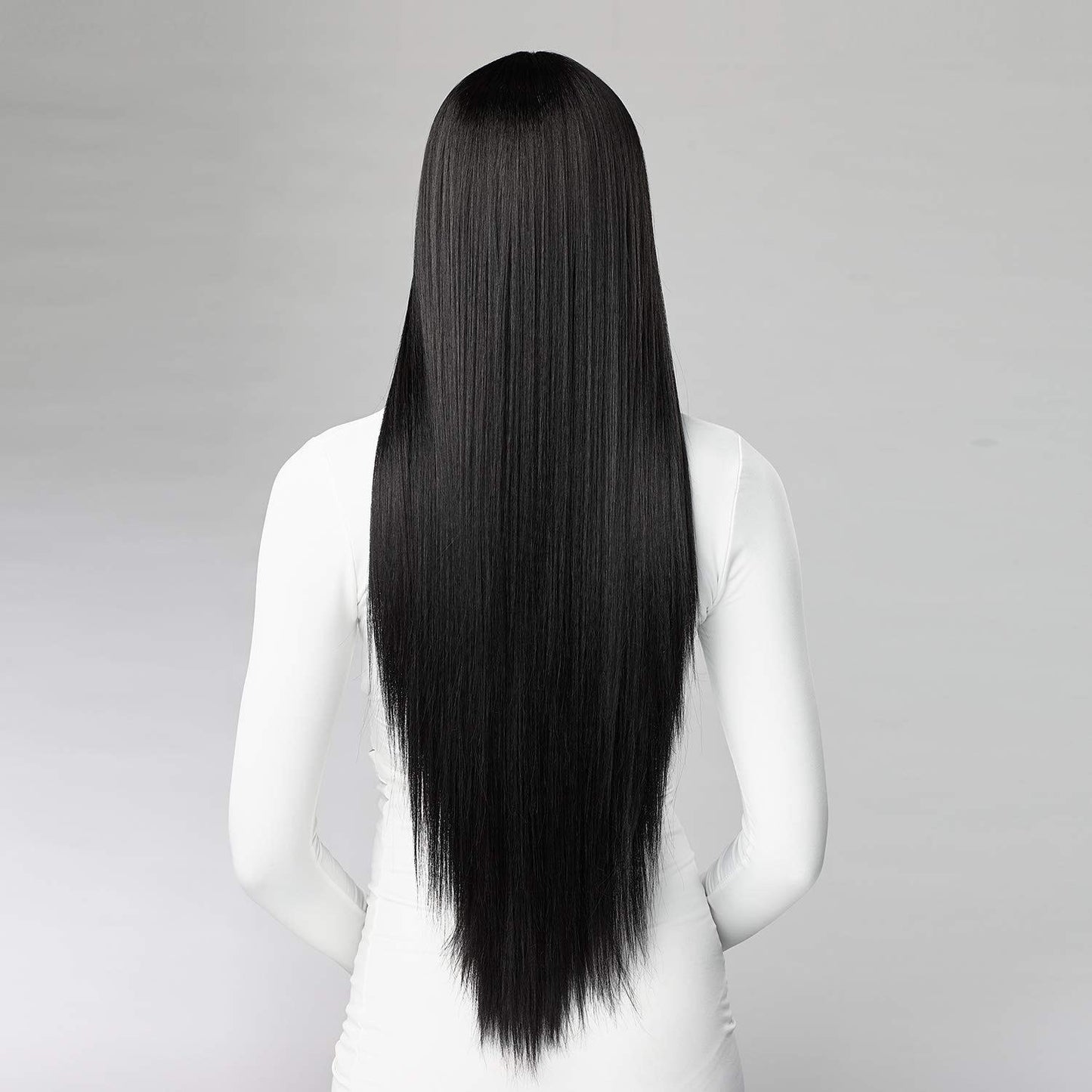 Adorable Reddish Human Hair Blend Straight Wig